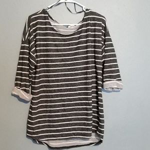 3/4 stripped sleeve shirt